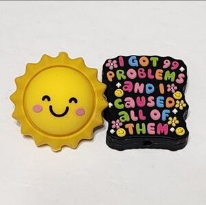 Focal Beads Sun 99 Problems Funny Crafts Keychain Beadable Pen Crafting Silicone
